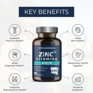 Tabletas de Biotina con <span class=keywords><strong>Zinc</strong></span> Plus de Marca Privada <span class=keywords><strong>para</strong></span> <span class=keywords><strong>el</strong></span> Apoyo Inmunológico <span class=keywords><strong>y</strong></span> <span class=keywords><strong>el</strong></span> Crecimiento del Cabello, Suplemento de Vitamina B6, B12 <span class=keywords><strong>y</strong></span> <span class=keywords><strong>Zinc</strong></span> <span class=keywords><strong>para</strong></span> Hombres <span class=keywords><strong>y</strong></span> Mujeres - Product Image 3