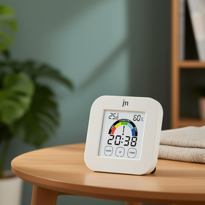 Sveglia JUSTAMINUTE Con Termoigrometro Digitale Touch Screen Bianco JD9038B - Product Image 3