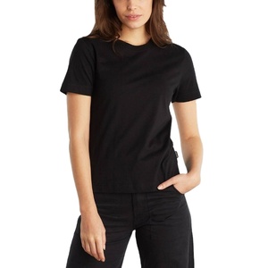 Mujeres 2024 nuevo diseño mujeres Calidad Algodón ajuste suelto pequeño hombro caído en blanco camiseta de gran tamaño para mujer de BD - Product Image 2