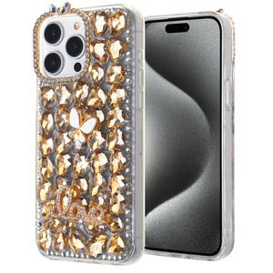 Coque de téléphone KINGSOUL de luxe la plus vendue en TPU+PC+verre pour iPhone 16, design antichoc avec décoration scintillante - Product Image 5