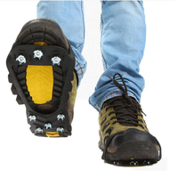 Crampons à 8 pointes antidérapants pour chaussures, semelle intermédiaire en TPE imperméable pour l'escalade et la randonnée, 2 pièces