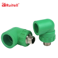 Coude flexible carré en PPR à filetage extérieur, certifié CE/ISO, durable 50 ans, pour accessoires de tuyauterie d'alimentation en eau, fabriqué en Chine