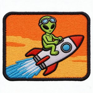 Parche Bordado Personalizado de OVNI Alienígena, Insignia de Mezclilla para Coser, Aplique con Temática Espacial para Sombreros, Chaquetas, Bolsos y Ropa - Product Image 2