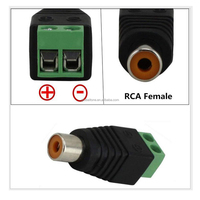 Adaptateur de connecteur audio-vidéo GLOBALTONE JT1270, prise RCA femelle vers 2 bornes à vis, pour installations de vidéosurveillance