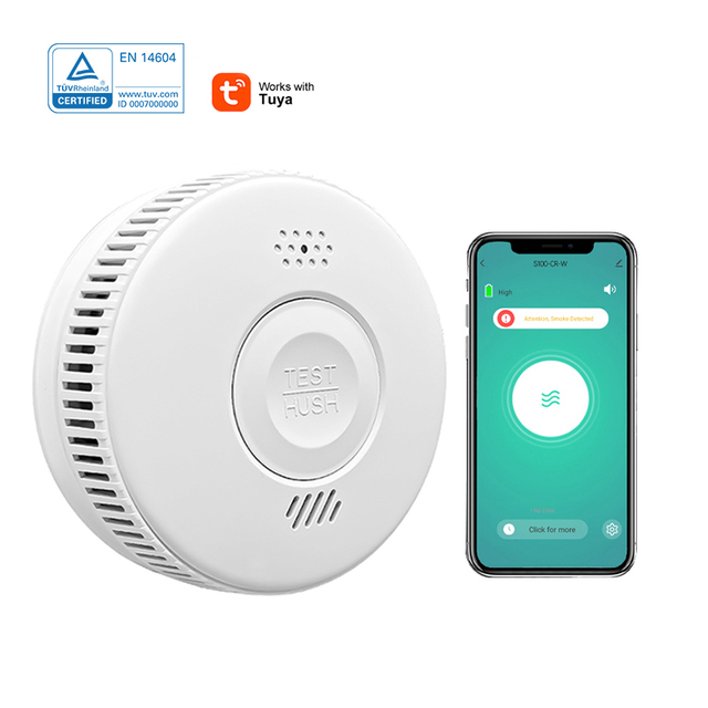 Home Security System 85DB Siren Fire Protection  EN14604 Certified Tuya WiFi Smoke Detector Sensor Fire Alarm