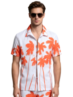 Vêtements de plage d'été en satin tricoté par sublimation de qualité supérieure, motif floral tropical bleu Hawaï, couleurs vives, résistants à la décoloration, vente en gros
