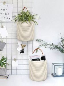 High Quality <b>Hanging</b> <b>Basket</b> Decorative Flower <b>Basket</b> Kitchen Ware Holder Cotton Rope <b>Storage</b> <b>Basket</b> - Product Image 2