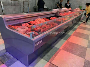 Mostrador de carnicería comercial con puerta abierta, refrigerador de exhibición de pollo y pescado, refrigerador de carne para escaparate de delicatessen - Product Image 4