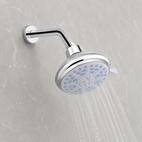 Pommeau de Douche Haute Pression avec Filtre Économiseur d'Eau, Tête de Douche Réglable pour Eau Dure, Chrome Moderne