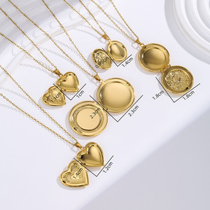 Collier <span class=keywords><strong>pendentif</strong></span> médaillon en acier inoxydable avec fleur en résine, plaqué or 18 carats, ouvrable, <span class=keywords><strong>porte</strong></span>-<span class=keywords><strong>photo</strong></span> pour femme, maman, amoureuse - Product Image 5