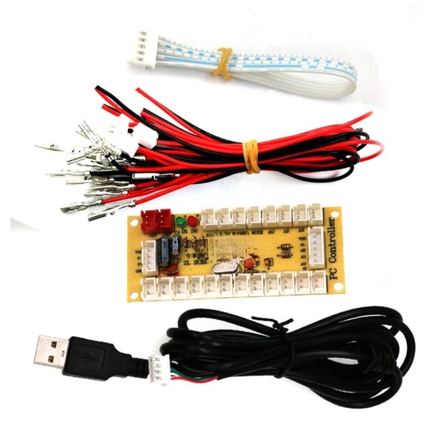 USB Arcade Game Controller by Arc Joystick Button Board Zero Delay Cable PC Game Machine