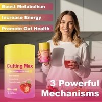 Poudre de Berbérine et de Yerba Maté OEM ODM Cutting Max - 30 Sachets, Saveur Fraise Açaï, Favorise le Métabolisme, l'Énergie et la Santé Intestinale