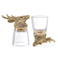 RORO décor à la maison de luxe animal série cochon couleur or verre ensemble bière vin conteneur tir minuscule verre festival table décorations