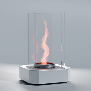 Freestanding Tabletop Alcohol Fireplace <strong>Fire</strong> <strong>Pit</strong> <strong>Table</strong> <strong>with</strong> Rotating Flame Stainless Steel Metal Plating 2-Hour Burn - Product Image 3