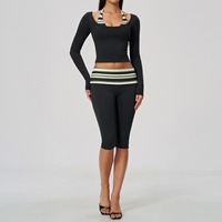 Nouvel Arrivage Ensemble de Yoga Effet Deux Pièces en Tissu Brossé pour Femme, Coupe Ajustée, Effet Ventre Plat, Effet Push-Up, Séchage Rapide, Tenue de Sport