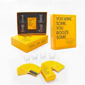 Cartes de jeu de boisson de vin de fête américaine impression carte de jeu jaune personnalisée carte de jeu de divertissement pour adultes de luxe