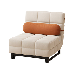 Sofá <span class=keywords><strong>Cama</strong></span> Extensible de Estilo Francés con Estructura Metálica y Tapicería de Cuero PU, con Fundas Extraíbles, Sofá <span class=keywords><strong>Cama</strong></span> Moderno para Sala de Estar - Product Image 1