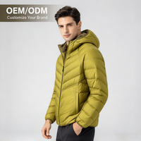 Veste à capuche réversible légère pour homme, 90% duvet blanc, coupe ample, chaude pour l'extérieur, manteau d'hiver, logo personnalisé OEM ODM