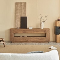 Console de rangement moderne en bois écologique avec pieds en acier inoxydable pour salon, chambre et salle à manger