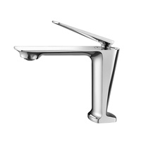 Robinet de lavabo en laiton à trou unique, design artistique, eau chaude et froide, robinet de salle de bain, robinet de lavabo simple, design artistique