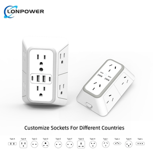 ปลั๊กไฟติดผนัง 6 ช่อง พร้อมพอร์ตชาร์จ USB (รวม 4.8A) ป้องกันไฟกระชาก 15A กระแสไฟฟ้า 2 พอร์ต USB-A - Product Image 4