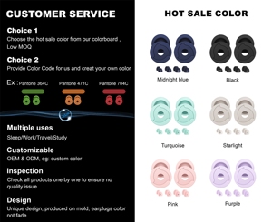 จุกอุดหูซิลิโคนกันเสียงรบกวนแบบกำหนดเอง Quietprop 4 ขนาด ป้องกันเสียงรบกวน ป้องกันการได้ยิน ใช้ซ้ำได้ สำหรับการนอนหลับ - Product Image 3