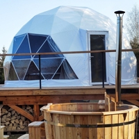 Tente dôme géodésique transparente pour salon professionnel, isolée, pour 4 personnes, ronde, hôtel, 6 m