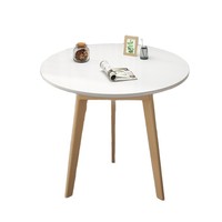 Table à manger ronde moderne personnalisée en bois massif, bureau de réception, ensemble de chaises de négociation, canapé, table basse d'appoint