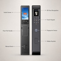Serrure de porte intelligente 7-en-1, entrée sans clé, reconnaissance faciale, empreinte digitale, code PIN, WiFi, application TUYA, compatible avec les portes en bois, en acier et en aluminium