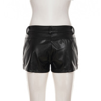 Shorts de mode pour femmes, style gothique, en cuir PU noir imperméable, coupe régulière, taille basse, style streetwear, vente en gros, personnalisables ZONA