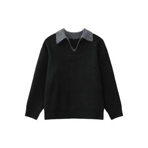 Old Money Style V-Neck Coffee Color Sweater for Men, Autumn Winter, Lazy and High-End Feel, Fake <b>Two</b>-Piece Knitted <b>Shirt</b>, - Product Image 6