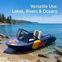 KA01 Bateau de pêche miniature en aluminium, classique, à construire soi-même, avec bande lumineuse LED, jet ski électrique monoplace, petit bateau rapide, mini yacht