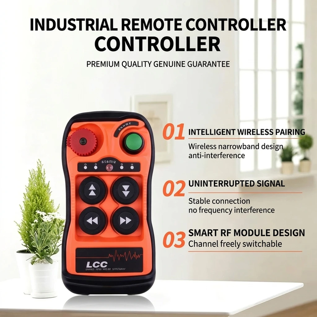 Q400 4 Channel Industrial Radio Remote Control System 433MHz 100m Transmitter Receiver Kit 12-380V for Lifting Equipment