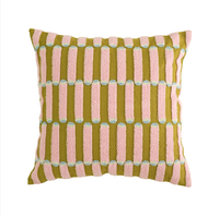 Housse de coussin de canapé de designer français, capitonnée, brodée, motif rayé coloré, housse de coussin décorative pour salon, décoration intérieure