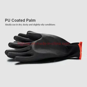 Top Quality China Wholesale PU Coated Working In Cheap Light Weight Safety Gloves