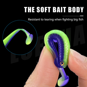 LUSHAZER 20 piezas/bolsa Señuelo blando de pesca 1.3g 60mm Cebo artificial de silicona con cola <span class=keywords><strong>en</strong></span> T para lubina y lucio - Product Image 3