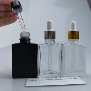 Custom Printed logo Square 30ml <b>50ml</b> 100ml Black/gold/white Oil Dropper <b>Bottle</b> clear Frosted <b>Bottles</b> with Dropper - Product Image 2