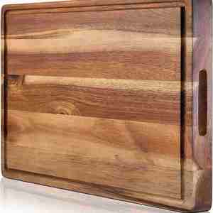Tabla de cortar de madera de acacia gruesa de doble cara personalizada, tabla de carnicero, tabla de charcutería de madera para cocina - Product Image 6