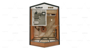 Casa Triangular Prefabricada de Lujo, Cabaña Pequeña con Estructura de Acero, Casa de Armazón Pequeño para Aplicación en Villas - Product Image 1