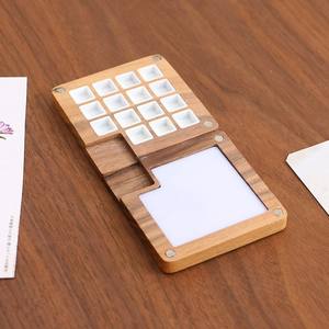 Tavolozza per Acquerelli in Legno a Forma di Libro con Vassoio Magnetico per Colori a Olio, Mini Scatola Porta Colori in <span class=keywords><strong>Noce</strong></span> Nero - Product Image 2