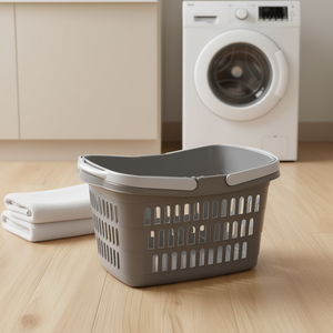 Shopping <b>Basket</b> With 2 Handles 39x24x23cm Grey Storage <b>Baskets</b> - Product Image 3