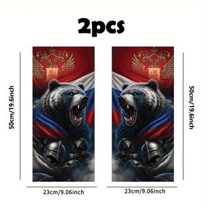 2 Pezzi Adesivi per Montante B Auto, Orso Russo e Aquila Bicipite con Bandiera Nazionale, Decalcomania in Vinile per Finestrino Auto, Adesivo Decorativo per Colonna Centrale - Product Image 5