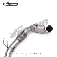 Collecteur d'échappement adaptable Boska Race à haut débit avec catalyseur 200 cellules pour VW Golf 8/MK8/8R R 2.0T 2020-2024