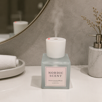 Diffuseur d'arômes électrique Nordic Scent de 200 ml, diffuseur de parfum portable en verre, machine à parfum d'ambiance alimentée par USB avec boîte