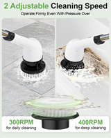 Outil de nettoyage de cuisine USB 9 en 1 Nettoyeur de salle de bain Brosse de nettoyage électrique pour évier à vaisselle