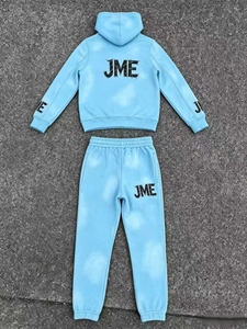 Conjunto Deportivo con Capucha y Cremallera, Azul, de Algodón, Ropa Casual para Niños, Temporada de Primavera - Product Image 3