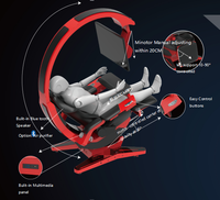 INGREM-Silla de ordenador con codificación pod T7, asiento de marca para juegos de carreras, altavoces RGB LED y soportes de Monitor HDMI DP preintegrados