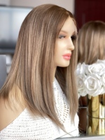 Perruque Lace Top en Cheveux Humains Remy, Super Légèrement Dégradée, Raie au Milieu, Cheveux Non Traités pour Femmes Blanches – Meilleure Vente
