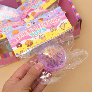 Pelota Antiestrés de Maltitol con Lentejuelas Aurora de Rebote Lento y Explosión, Juguete Compresible para Aliviar el Estrés - Product Image 1