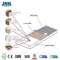 Puerta de PVC de Tamaño Estándar JHK-P63, Puerta Interior con Revestimiento Plástico, Apertura Manual, Diseño Moderno, Decoración para Apartamento y Hogar